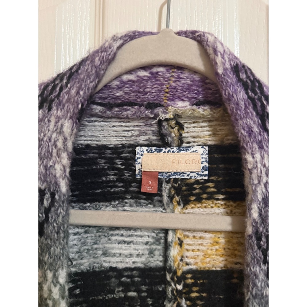 Anthropologie Pilcro Geo Sweater Coat Colorful Oversized Pockets Women's Small - Picture 4 of 8